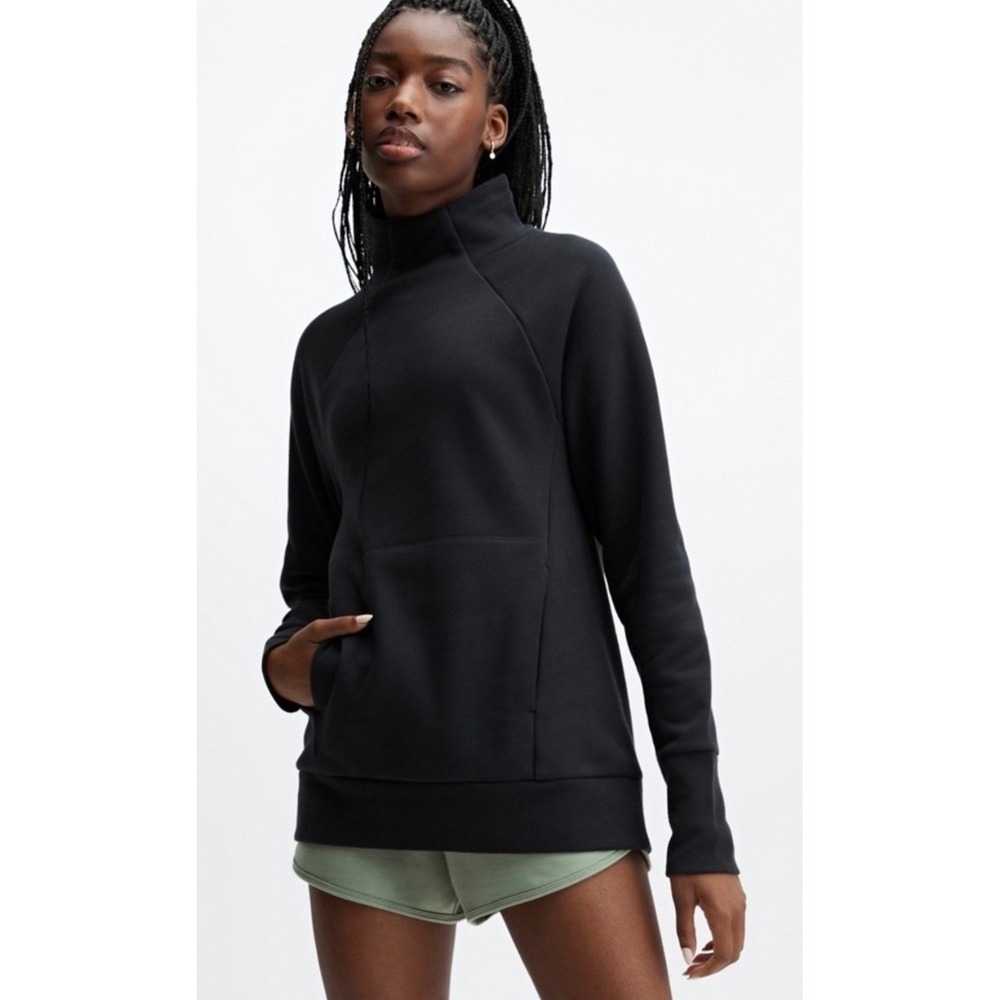 Fabletics‎ Zaylee Funnel Neck Black Tunic Fleece Sweatshirt Thumbholes XL
